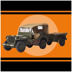ixo 1:8 Jeep Willys with trailer